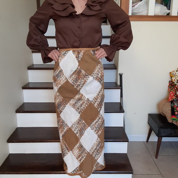 California One Way Dresses & Skirts - maxi skirt plaid vintage 1970's